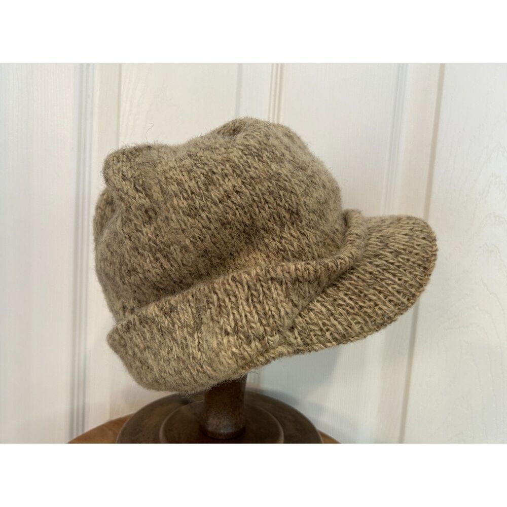 Vintage Womans Newsboy Wool Blend Cap Beige